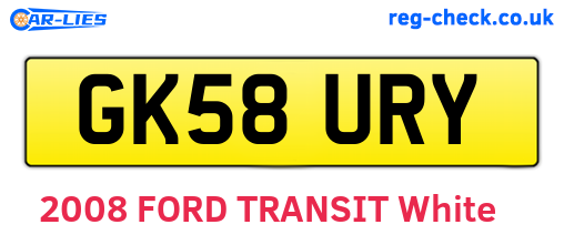 GK58URY are the vehicle registration plates.
