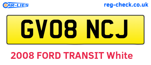 GV08NCJ are the vehicle registration plates.