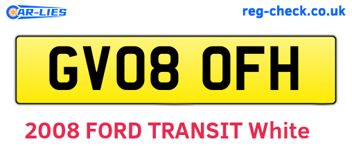 GV08OFH are the vehicle registration plates.