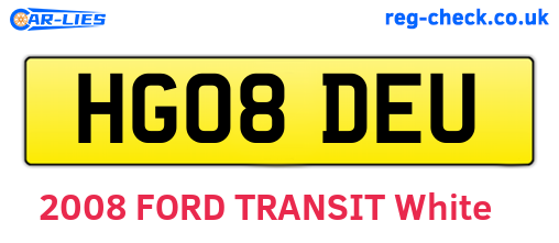 HG08DEU are the vehicle registration plates.