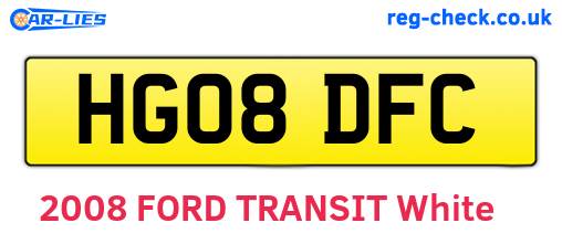HG08DFC are the vehicle registration plates.