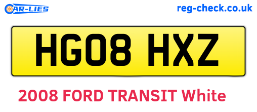 HG08HXZ are the vehicle registration plates.
