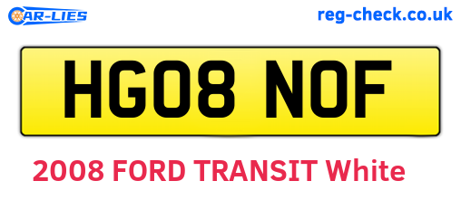 HG08NOF are the vehicle registration plates.