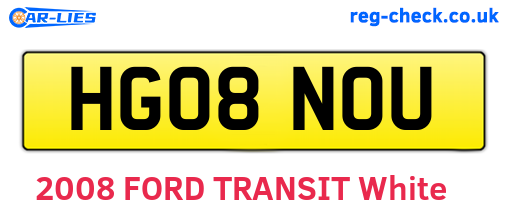 HG08NOU are the vehicle registration plates.