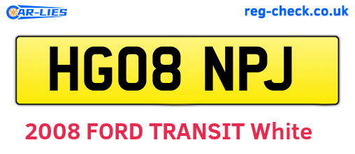 HG08NPJ are the vehicle registration plates.