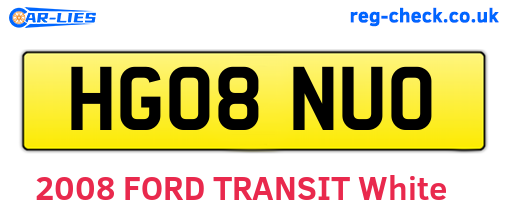 HG08NUO are the vehicle registration plates.