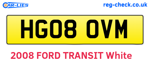 HG08OVM are the vehicle registration plates.
