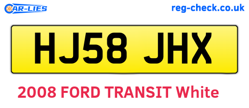 HJ58JHX are the vehicle registration plates.