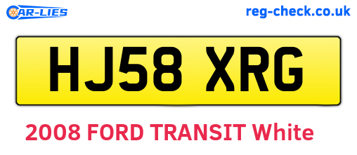 HJ58XRG are the vehicle registration plates.