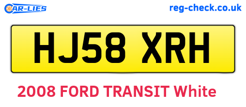 HJ58XRH are the vehicle registration plates.