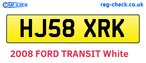 HJ58XRK are the vehicle registration plates.