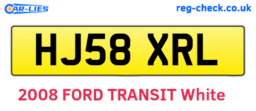 HJ58XRL are the vehicle registration plates.
