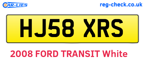 HJ58XRS are the vehicle registration plates.