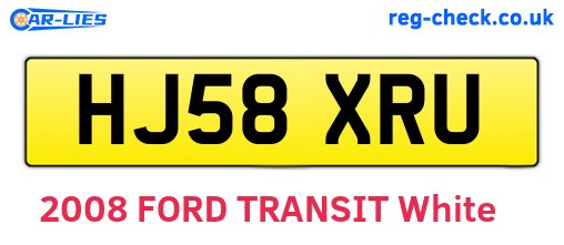 HJ58XRU are the vehicle registration plates.
