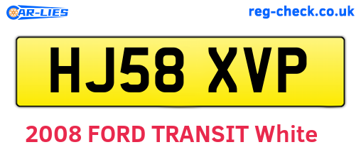 HJ58XVP are the vehicle registration plates.