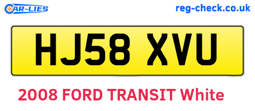 HJ58XVU are the vehicle registration plates.