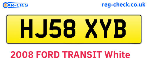 HJ58XYB are the vehicle registration plates.