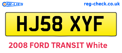 HJ58XYF are the vehicle registration plates.