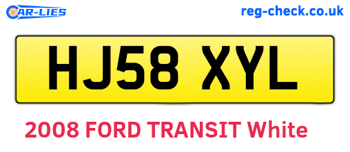 HJ58XYL are the vehicle registration plates.