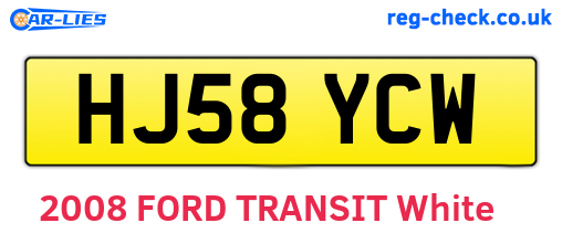 HJ58YCW are the vehicle registration plates.