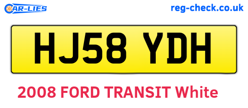 HJ58YDH are the vehicle registration plates.