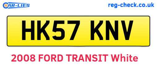 HK57KNV are the vehicle registration plates.