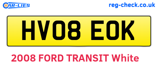 HV08EOK are the vehicle registration plates.