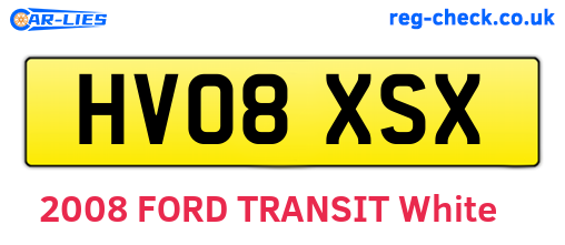 HV08XSX are the vehicle registration plates.
