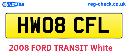 HW08CFL are the vehicle registration plates.