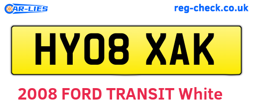 HY08XAK are the vehicle registration plates.
