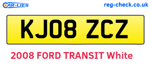 KJ08ZCZ are the vehicle registration plates.