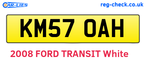KM57OAH are the vehicle registration plates.