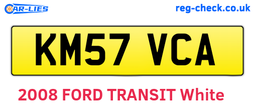 KM57VCA are the vehicle registration plates.