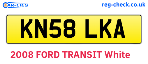 KN58LKA are the vehicle registration plates.