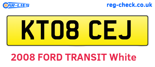 KT08CEJ are the vehicle registration plates.