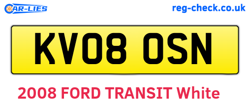 KV08OSN are the vehicle registration plates.