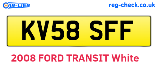 KV58SFF are the vehicle registration plates.