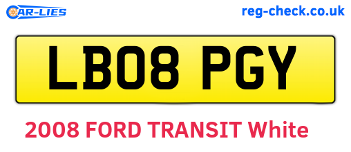 LB08PGY are the vehicle registration plates.