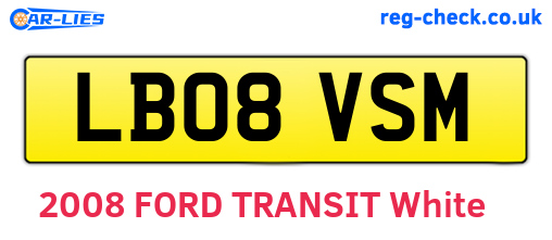 LB08VSM are the vehicle registration plates.