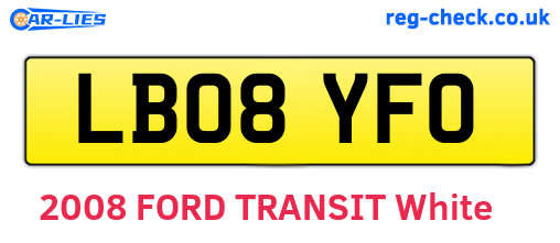 LB08YFO are the vehicle registration plates.