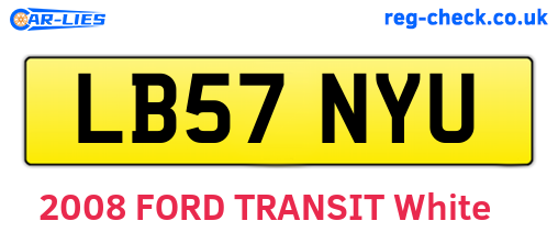 LB57NYU are the vehicle registration plates.