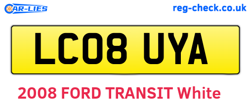 LC08UYA are the vehicle registration plates.
