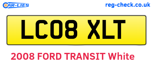 LC08XLT are the vehicle registration plates.