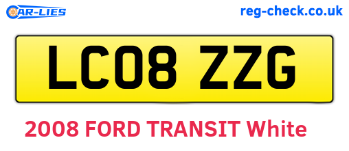 LC08ZZG are the vehicle registration plates.