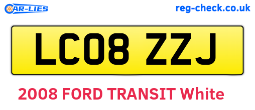 LC08ZZJ are the vehicle registration plates.