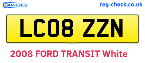 LC08ZZN are the vehicle registration plates.