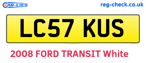 LC57KUS are the vehicle registration plates.