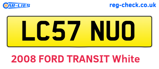 LC57NUO are the vehicle registration plates.