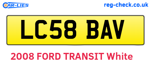 LC58BAV are the vehicle registration plates.