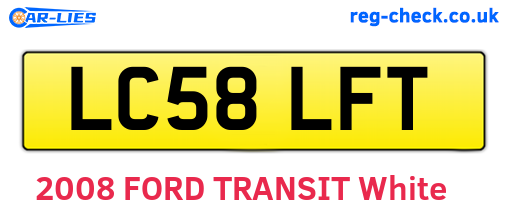 LC58LFT are the vehicle registration plates.